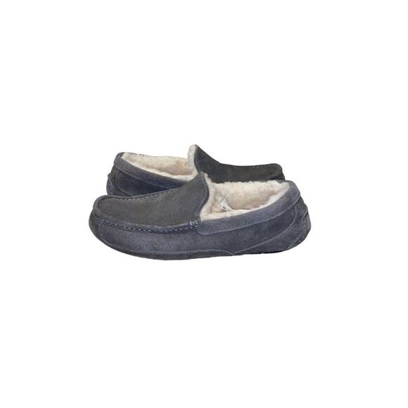 UGG Mens Ascot Moccasin Slip-On Slipper Grey Suede Leather Loafers Size 10 main image 4